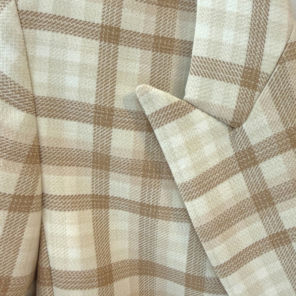 NWOT Wilfred Tan and Cream Plaid Blazer - Picture 5 of 16